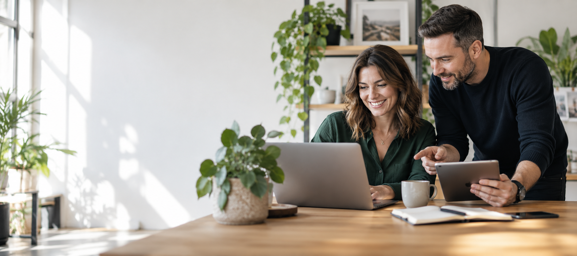 A local business owner working with a digital adviser